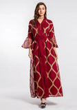 Plaid Print Belted Muslim