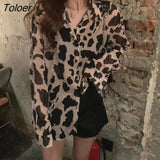 Shirts Women Summer Long Sleeve Leopard Harajuku Chiffon All-match 3XL New Streetwear Chic Womens Outwear Thin