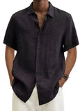 Explosion Summer V-Neck Button Cotton Cotton Pure Cotton Shirt Shirt Man Shirt