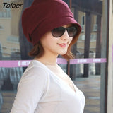 Women Elegant Solid Color All-match Skullies Simple Soft Femme Breathable Retro Daily Korean Style Warm Trendy