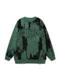 open sweater Grunge Y2K retro knit punk gothic streetwear pullover sweater men's women's Harajuku fashion