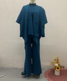 2025 New Solid Color Retro Base Knitted Bat Shirt Shawl Three Sets Of