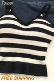 New Outlet Cute Y2K Women's Tops Women's Striped Crop Tops Built-in Bra Spaghetti Straps Y2K Old Women's