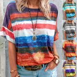 Women's Clothing 2025 New Summer Gradient Girl Short-Sleeved