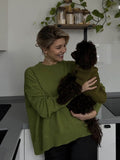 Autumn And Winter Hot Sale Thick Short Round Neck Solid Color Sweater Bum Basic Women's