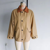 2025 New Women's Retro Casual Clip Long-Sleeved Collage Splicing Buckle Jacket