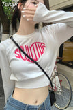 Tshirts Women Letter Print Knitted Black T Shirt Fashion Summer Casual Tees Korean T-shirt Crop Tops 2023 Ropa Mujer