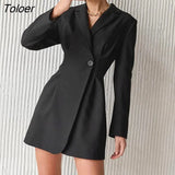 Sexy Black Notched Collar Office Bodycon Dress Long Sleeve Shirt Dresses Women Solid Casual Mini Fit and Flare Dress