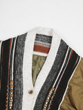 Fashion Women's Jacket Rivet Patchwork Tassel V-neck Long Sleeve Single Breasted Contrast Color Coat Spring 2023 New