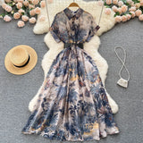 Style French Style Elegant Print Dress Women's New Summer Skinny And Gentle Style