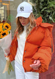 Casual Button With Hood Padding