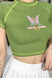 T-shirt Y2k Women's T-shirts Hot Crop Top Aesthetic Vintage Street shirt Harajuku Punk shirt Navel Woman T-shirt Anime