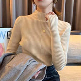 Half-turtleneck Knitted Women Sweater Long Sleeve Jumper Tops Autumn and Winter 2022 Lady Pullover Sweater Clothes