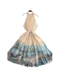 High-End Exquisite Dress Women's Summer Micro Fat Mm New National Feng Feng Eshui Ink Printing Skirt
