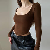 Knitted With A Short Long-Sleeved Top 2025 Summer New Women's Casual Bottoming