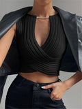And Winter Repair Chain Decoration Design Cross-Knit Sweater Bottom