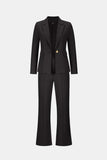 Blazer and Seam Detail Flare Pants
