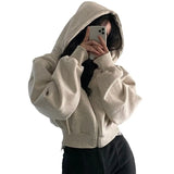 And Autumn 2025 New Products In Plus Velvet Fashion Short-Term Repair Zipper Warm Tibetan Hooded Jacket