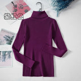 Sweater Woman With Bottom Shirt Autumn And Winter New Long Sleeves To Keep Warm Body Solid Color Knitted