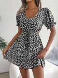 Cutout Flounce Sleeve