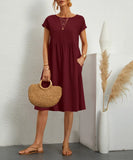Fashionable Summer Elegant Cotton Linen A-