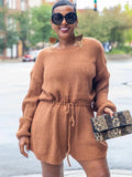 Adjustable Drawstring Long Sleeve Sweater