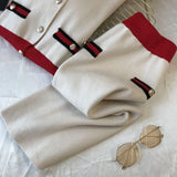 Autumn Women Knit Cardigans Sweater And Skirts Sets Single Breasted Knitted Coats Bodycon Skirt Two Pieces Suits