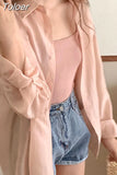 Chic Split Shirts Women Irregular Designed Stylish S-3XL Long Sleeve Blouse Sun-proof Breathable Outerwear Female