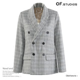 Early Autumn Heavy Industry Tuxedo Splicing Suit Personality Cut Long Coat Female