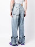 Fashion Women's Jeans High Waist Legs 3D Multi Pocket Light Color Straight Tube Denim Cargo Pants Summer 2023 New
