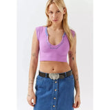 Crop Top 2023 Summer Women Vest Striped V Neck Sleeveless Knitted Tanks y2k Tees 2000s Aesthetic Clothes