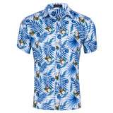 of 2019 American size Short-sleeved Men's Hawaiian Shirts Short-sleeved Beach Printed with Tencel Cotton shirts US