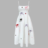 Casual Sling Dress For Women Square Collar Sleeveless High Waist Print Colorblock Dresses Female Summer