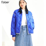 Women Down Jacket 2022 Winter Baseball Collar 90% White Duck Down Warm Windproof Coat Multicolor Casual Chic