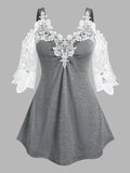 Women Fashion Lace Tank Top Summer Casual Lace Stitching Tank Top Multicolor Slim Cold Shoulder Vest New V-neck Stitching