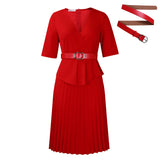 Women's 2025 New Fashion Plus-Size Temperament Tongle V-Neck Pressure Folding African