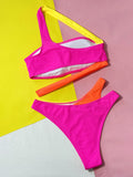 Toloer New Split Bikini Bikini Hollow Out Color Sexy Split Swimsuit D531RY-Outfit