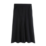 High Elastic Waist Black Brief Long Wide Leg Trousers New Loose Fit Pants Women Fashion Tide Spring Autumn 2023