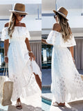 Lace Dress White Beach Dress New Chest-In-A-Side Sexy Dress