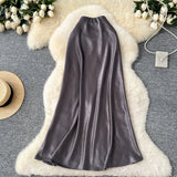 Sensed With The Frontal Half-Dress Woman 2025 New Light Luxury High-Rise Thin A-Word Bag With A Long Skirt With A Long
