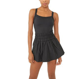 Women Tennis Dress Summer Casual Solid Color Sleeveless Open Back Athletic Mini Dresses with Pockets Sports Workout Golf
