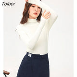 Women Sweater 2022 Winter Long Sleeves Half Turtleneck Slim Fit Stretch Knitted Pullover All-match Casual Bottoming