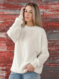 Women Cashmere Knitted Sweater Pullovers Casual Loose O Neck Thick Long Sweater 2022 Autumn Winter Oversized Basic Ladies