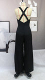 Jumpsuits Rompers 2023 Women Holiday Casual Overalls Ladies Solid Color Bodysuit Wide Leg Loose Long Pants