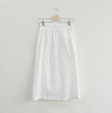New Girls Summer Blouse Women Shirt White Short Sleeves Tops High Waist Bud Silk Embroidery A Line Skirts Two Piece
