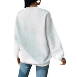 Wish Autumn And Winter Burst Round Neck Solid Color Fashion Long-Sleeved Lady's