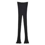 Fashion Women's Pants Slim Pleated Solid Color High Elasticity Simplicity Flare Horseshoe Trousers Spring 2023 New