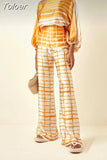 Loose Two Piece Set For Women Outfits 2023 Lanten Sleeve Off Shoulder Blouse Wide Leg Pants Elegant Sets Office Lady