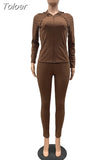 Two Piece Set Women Long Sleeve Hooded Zipper Pockets Workout Jacket and Fitness Legging Active Wear Stretchy Slim