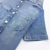 Toloer Women's Summer 2024 New Denim Mini Dress-Outfit